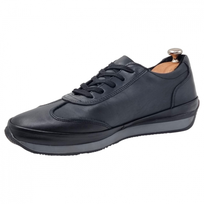 Pantofi Bărbați Sport Din Piele Naturală Neagră 1288 [15]