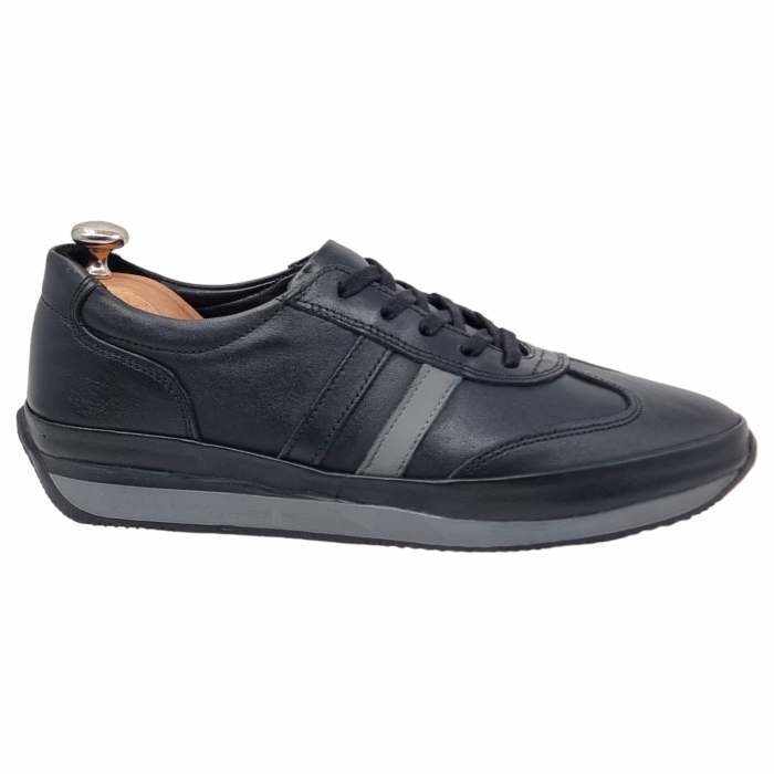 Pantofi Bărbați Sport Din Piele Naturală Neagră 1288 [17]