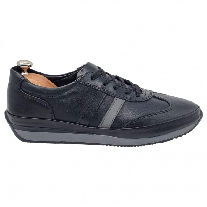 Pantofi Bărbați Sport Din Piele Naturală Neagră 1288 [13]