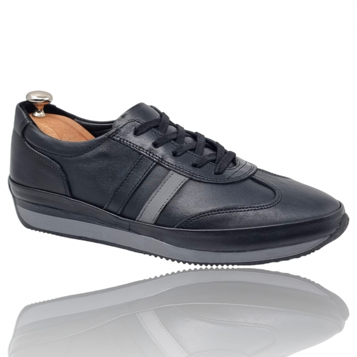 Pantofi Bărbați Sport Din Piele Naturală Neagră 1288 [4]