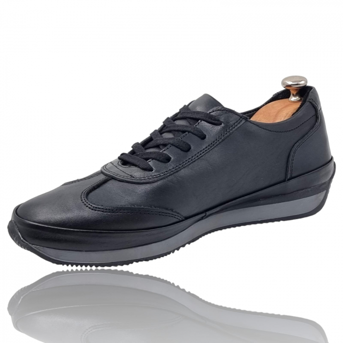 Pantofi Bărbați Sport Din Piele Naturală Neagră 1288 [3]