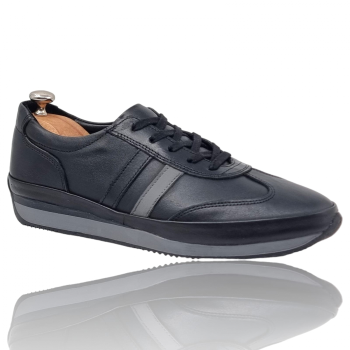 Pantofi Bărbați Sport Din Piele Naturală Neagră 1288 [2]