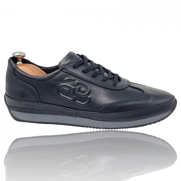 Pantofi Bărbați Sport Din Piele Naturală Neagră 1289 [3]