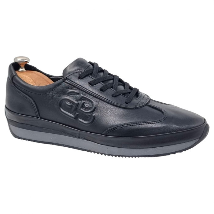Pantofi Bărbați Sport Din Piele Naturală Neagră 1289 [12]