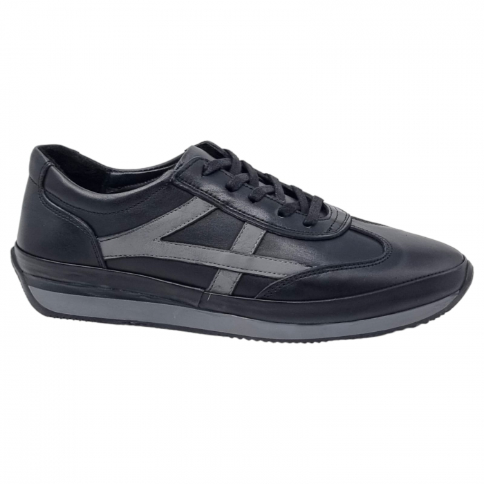 Pantofi Bărbați Sport Din Piele Naturală Neagră 1290 [14]