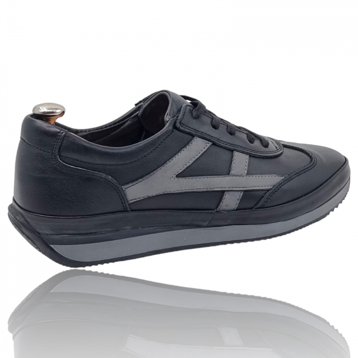 Pantofi Bărbați Sport Din Piele Naturală Neagră 1290 [3]