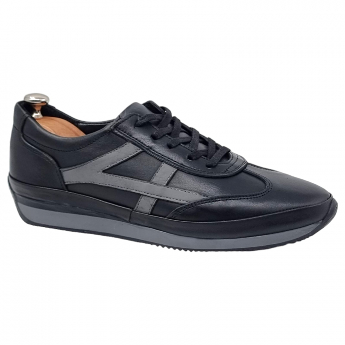 Pantofi Bărbați Sport Din Piele Naturală Neagră 1290 [12]