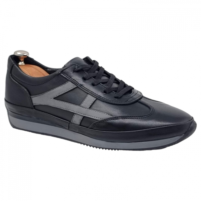 Pantofi Bărbați Sport Din Piele Naturală Neagră 1290 [19]