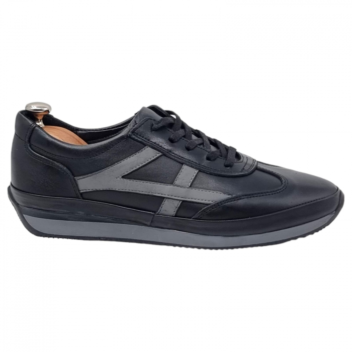 Pantofi Bărbați Sport Din Piele Naturală Neagră 1290 [11]