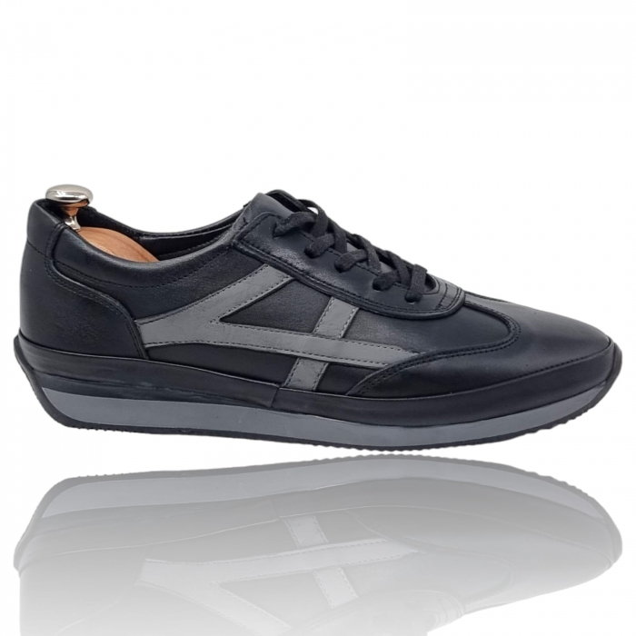 Pantofi Bărbați Sport Din Piele Naturală Neagră 1290 [7]