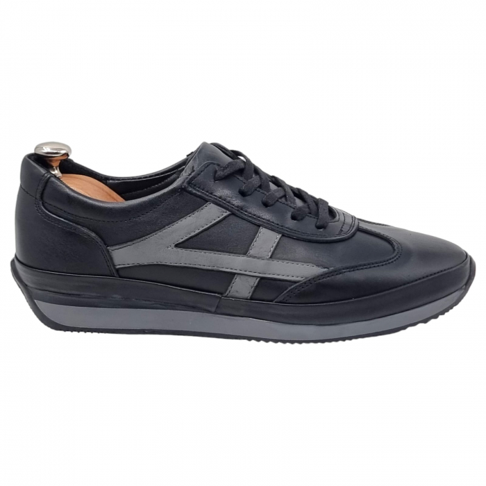 Pantofi Bărbați Sport Din Piele Naturală Neagră 1290 [16]
