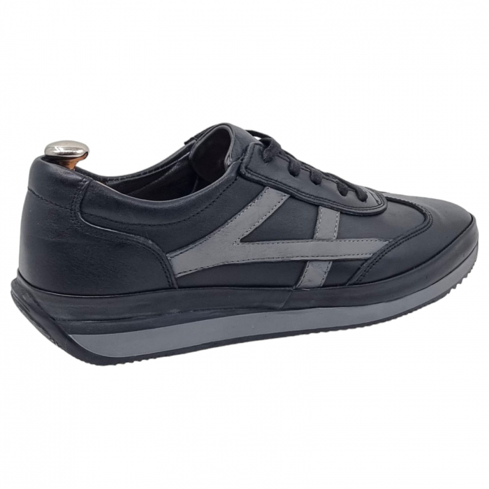 Pantofi Bărbați Sport Din Piele Naturală Neagră 1290 [18]