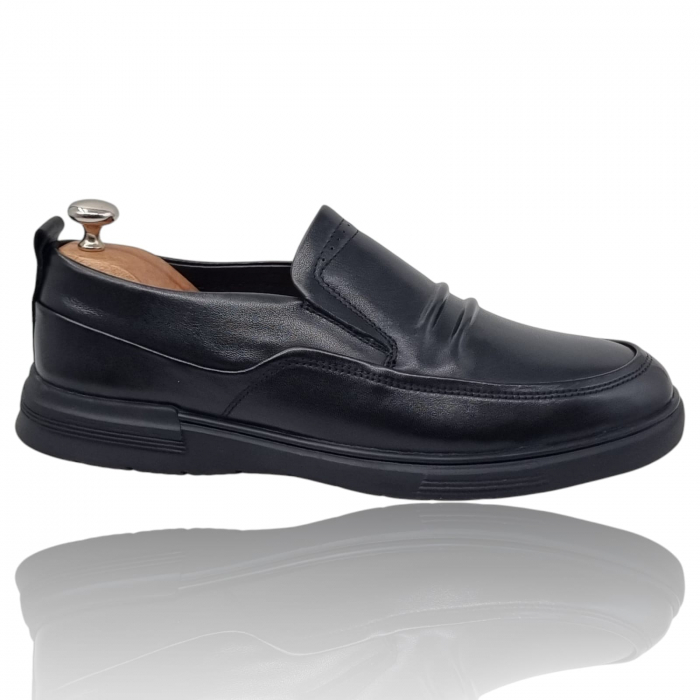 Pantofi Bărbați Casual Din Piele Naturală Neagra 1328 [2]
