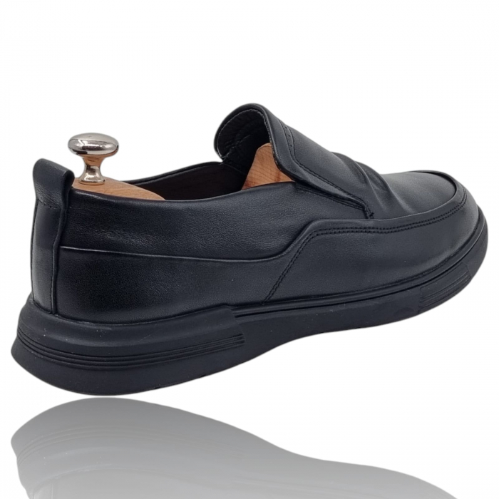 Pantofi Bărbați Casual Din Piele Naturală Neagra 1328 [3]