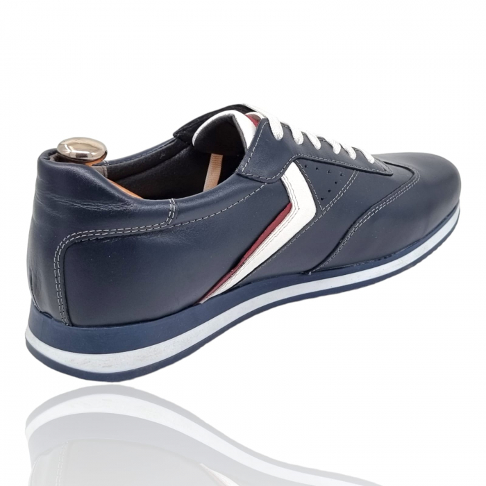 Pantofi Bărbați Sport Din Piele Naturală Blue 346 [2]