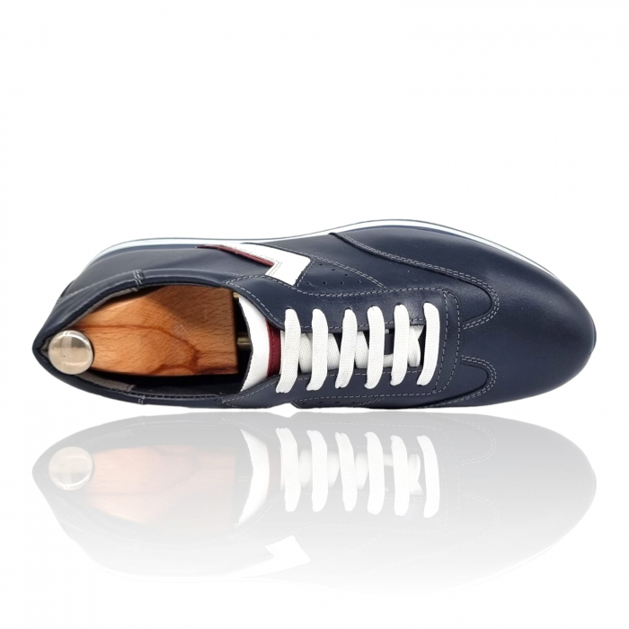 Pantofi Bărbați Sport Din Piele Naturală Blue 346 [6]