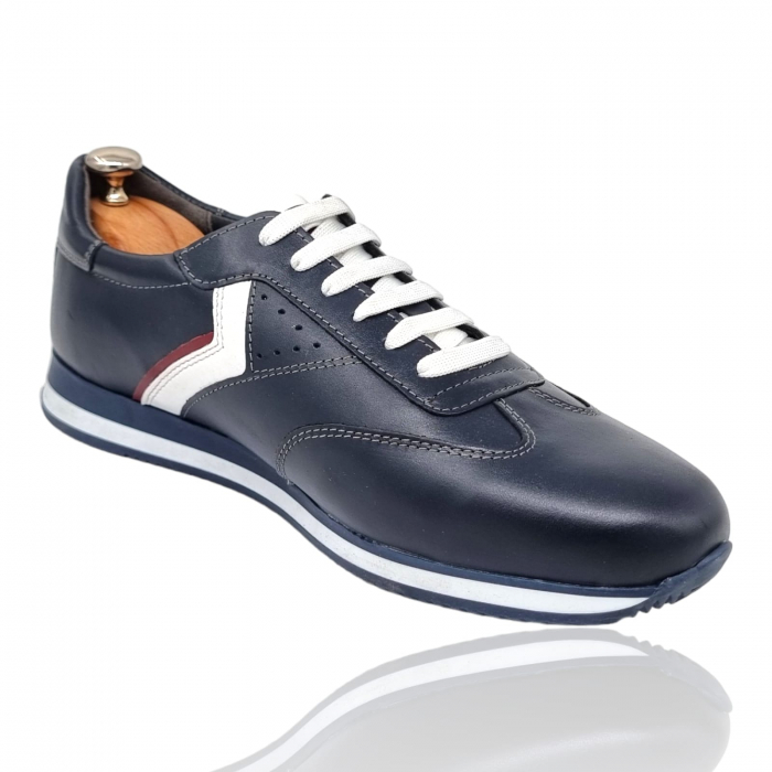 Pantofi Bărbați Sport Din Piele Naturală Blue 346 [8]