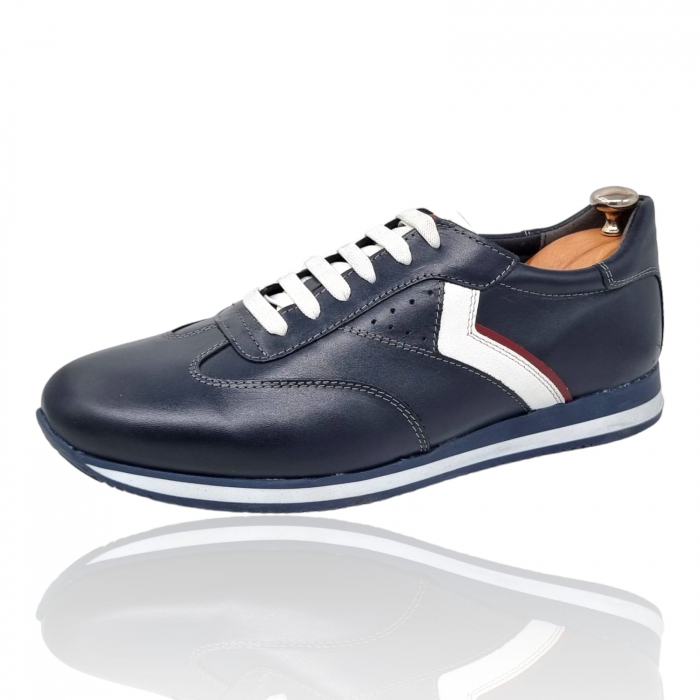 Pantofi Bărbați Sport Din Piele Naturală Blue 346 [3]