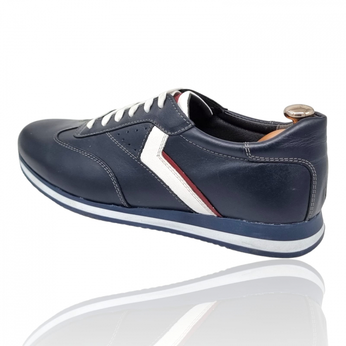 Pantofi Bărbați Sport Din Piele Naturală Blue 346 [7]