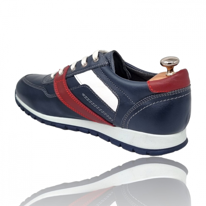 Pantofi Bărbați Sport Din Piele Naturală Blue 347 [5]