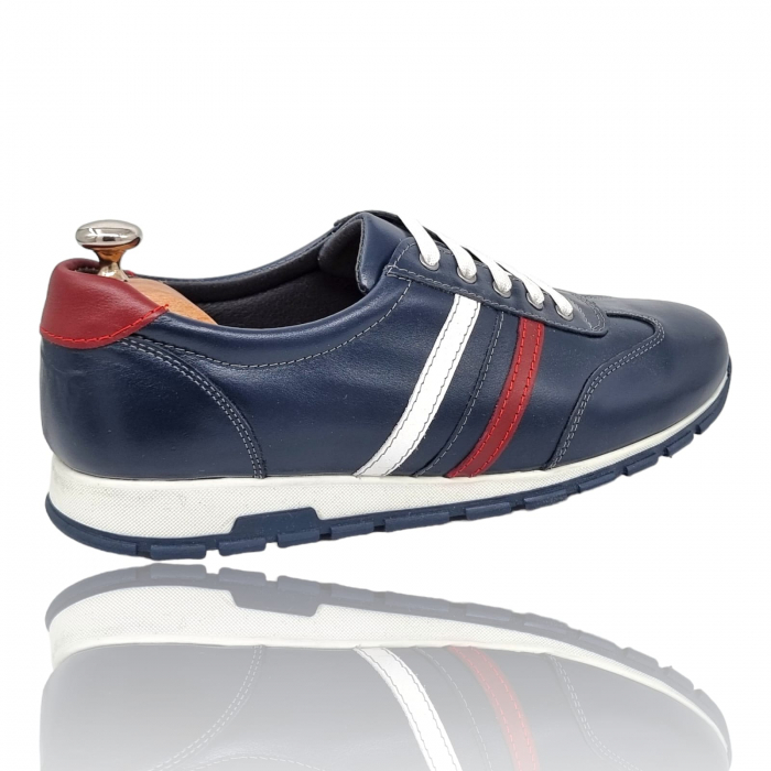 Pantofi Bărbați Sport Din Piele Naturală Blue 347 [7]