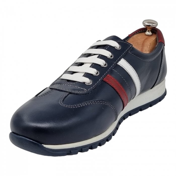Pantofi Bărbați Sport Din Piele Naturală Blue 347 [10]