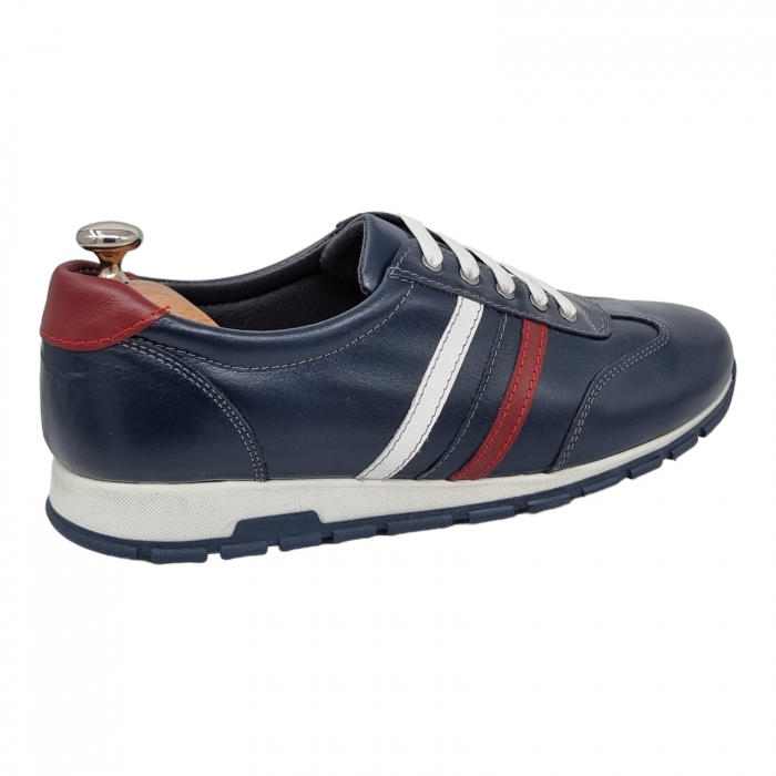 Pantofi Bărbați Sport Din Piele Naturală Blue 347 [11]