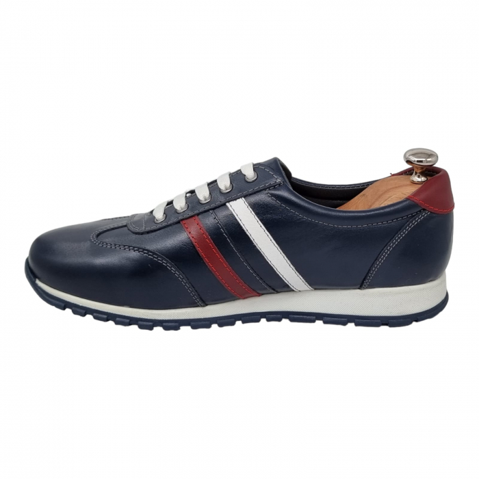 Pantofi Bărbați Sport Din Piele Naturală Blue 347 [13]