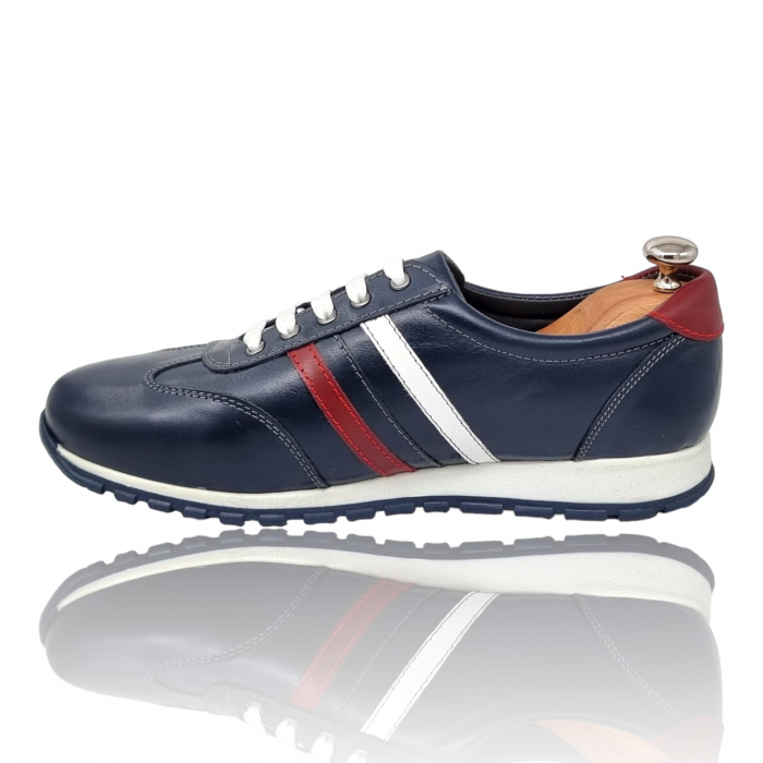 Pantofi Bărbați Sport Din Piele Naturală Blue 368 [5]