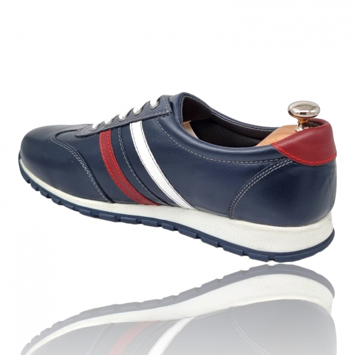 Pantofi Bărbați Sport Din Piele Naturală Blue 368 [4]