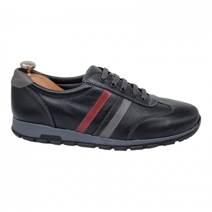 Pantofi Bărbați Sport Din Piele Naturală Neagră 1204 [14]