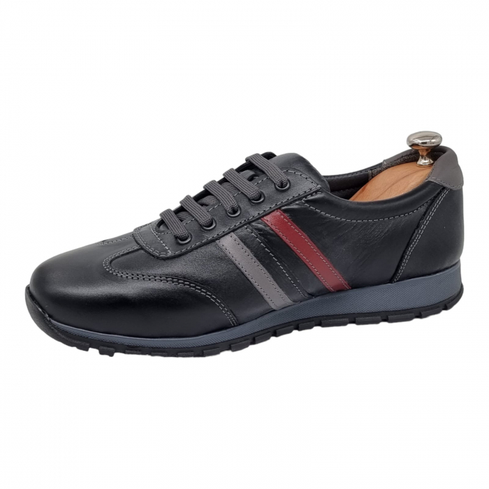 Pantofi Bărbați Sport Din Piele Naturală Neagră 1204 [15]