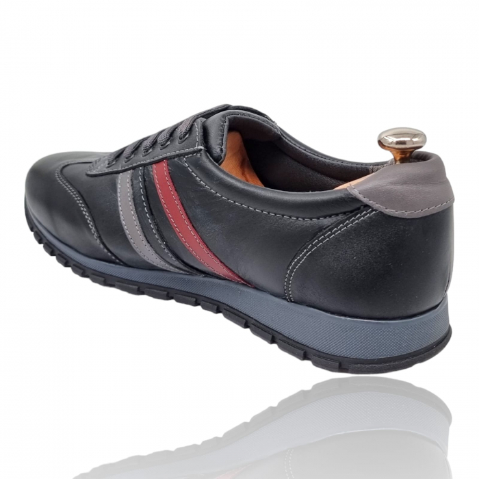 Pantofi Bărbați Sport Din Piele Naturală Neagră 1204 [6]