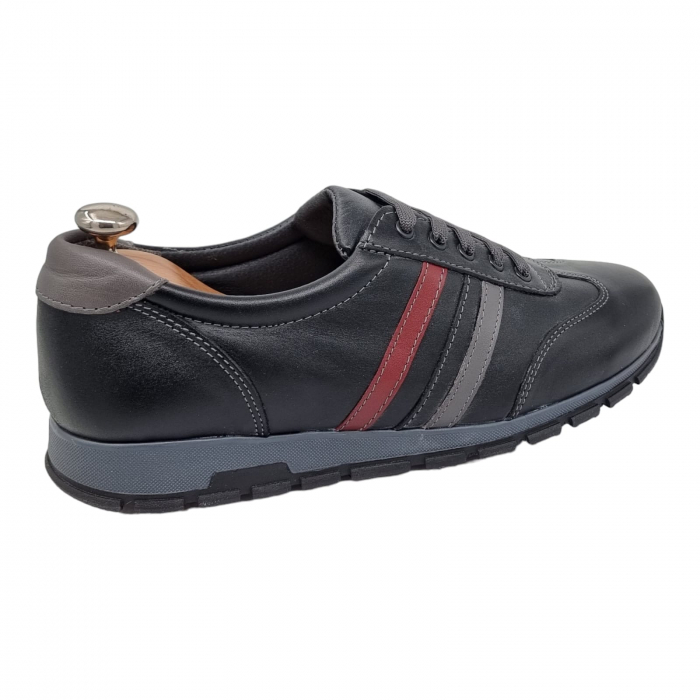 Pantofi Bărbați Sport Din Piele Naturală Neagră 1204 [19]