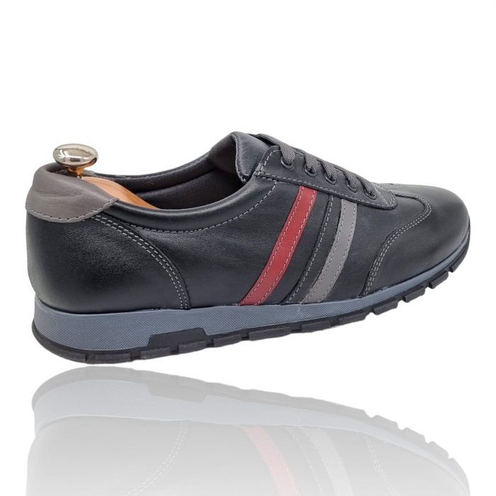 Pantofi Bărbați Sport Din Piele Naturală Neagră 1204 [2]