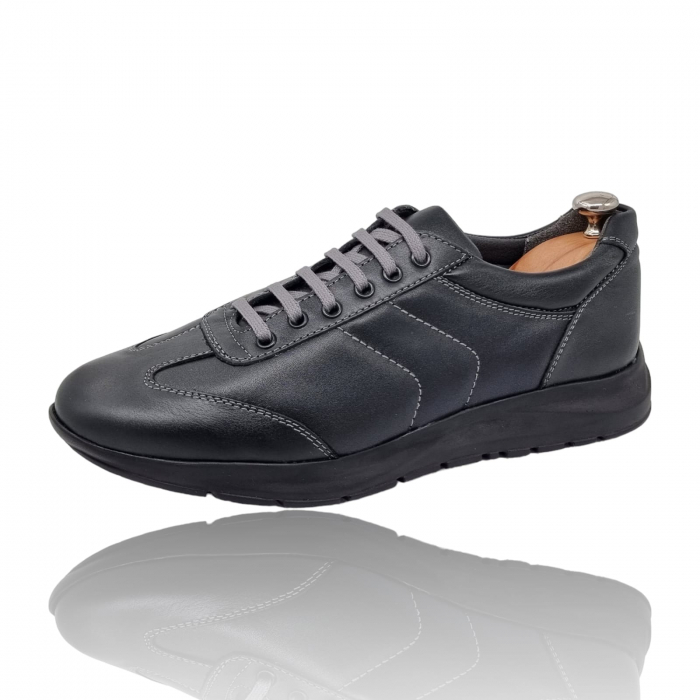 Pantofi Bărbați Sport Din Piele Naturală Neagră 1216 [7]