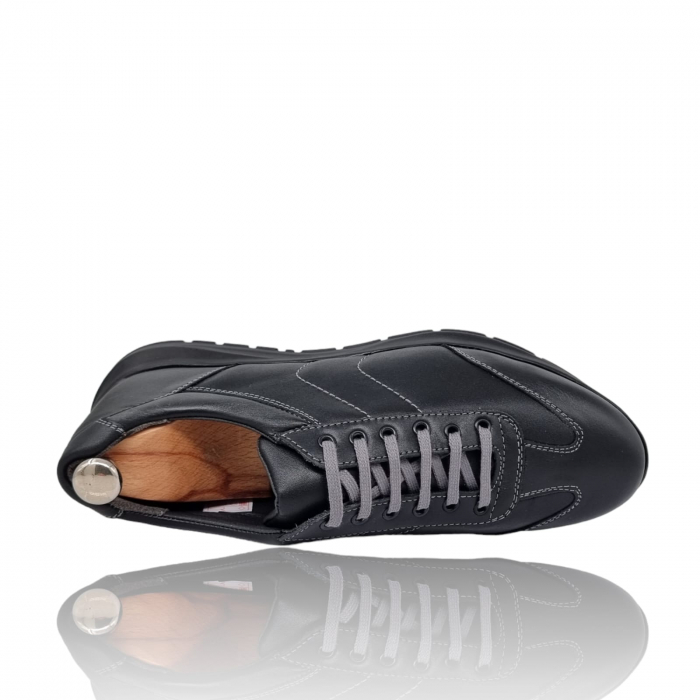 Pantofi Bărbați Sport Din Piele Naturală Neagră 1216 [2]