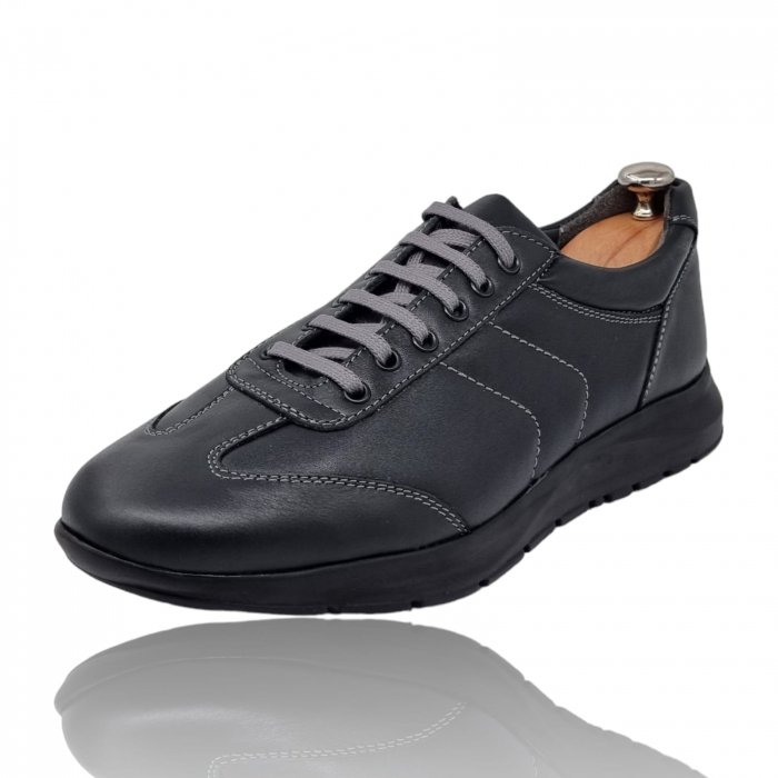 Pantofi Bărbați Sport Din Piele Naturală Neagră 1216 [6]