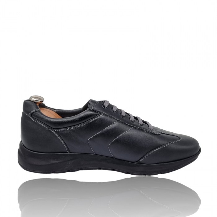 Pantofi Bărbați Sport Din Piele Naturală Neagră 1216 [3]