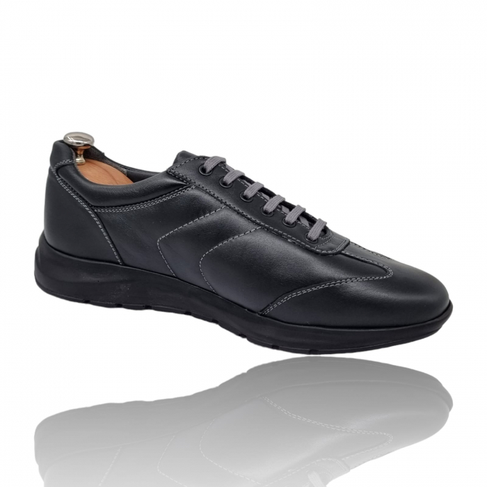 Pantofi Bărbați Sport Din Piele Naturală Neagră 1216 [5]