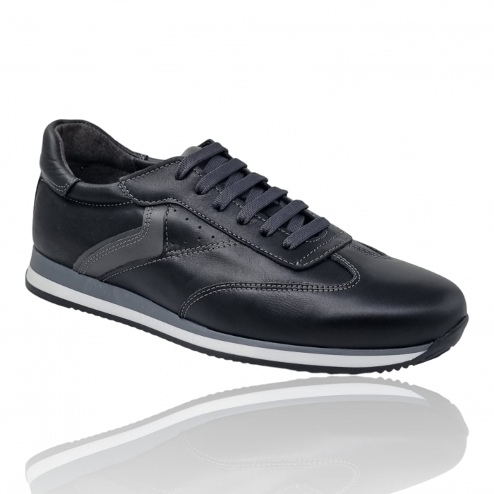 Pantofi Bărbați Sport Din Piele Naturală Neagră 1217 [5]