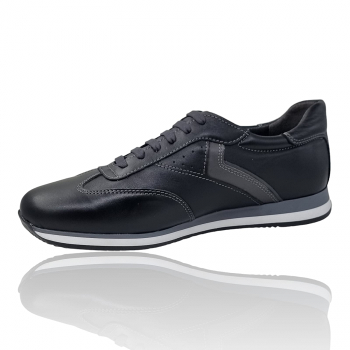 Pantofi Bărbați Sport Din Piele Naturală Neagră 1217 [3]