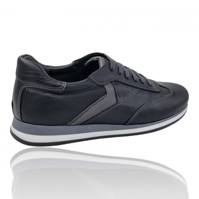 Pantofi Bărbați Sport Din Piele Naturală Neagră 1217 [4]