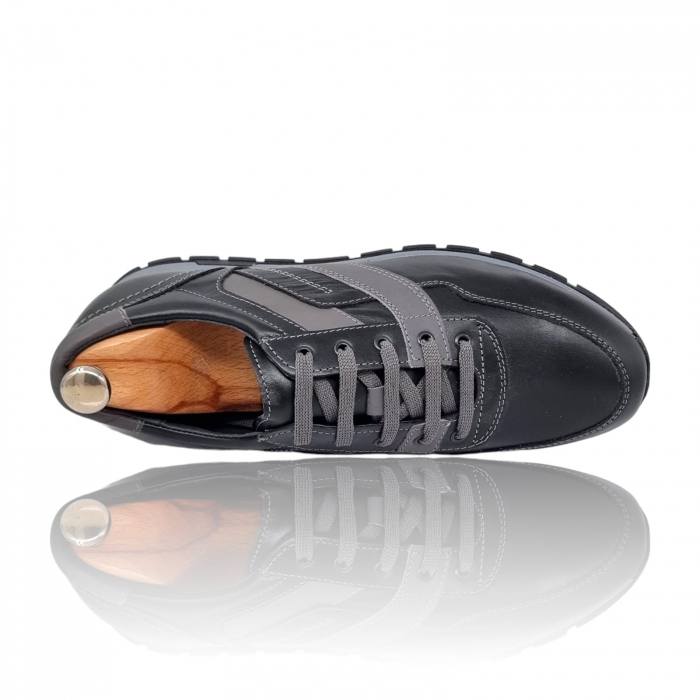 Pantofi Bărbați Sport Din Piele Naturală Neagră 352 [4]