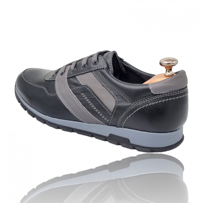 Pantofi Bărbați Sport Din Piele Naturală Neagră 352 [3]