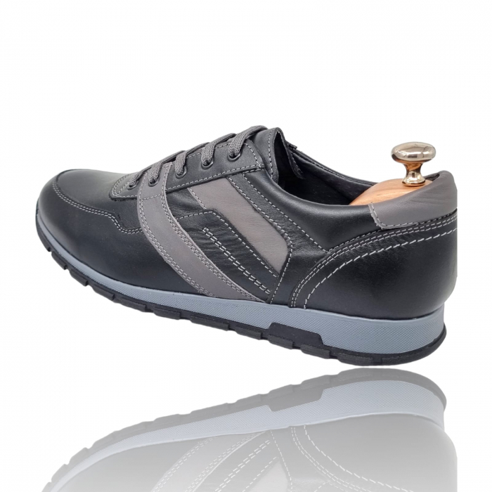Pantofi Bărbați Sport Din Piele Naturală Neagră 352 [6]