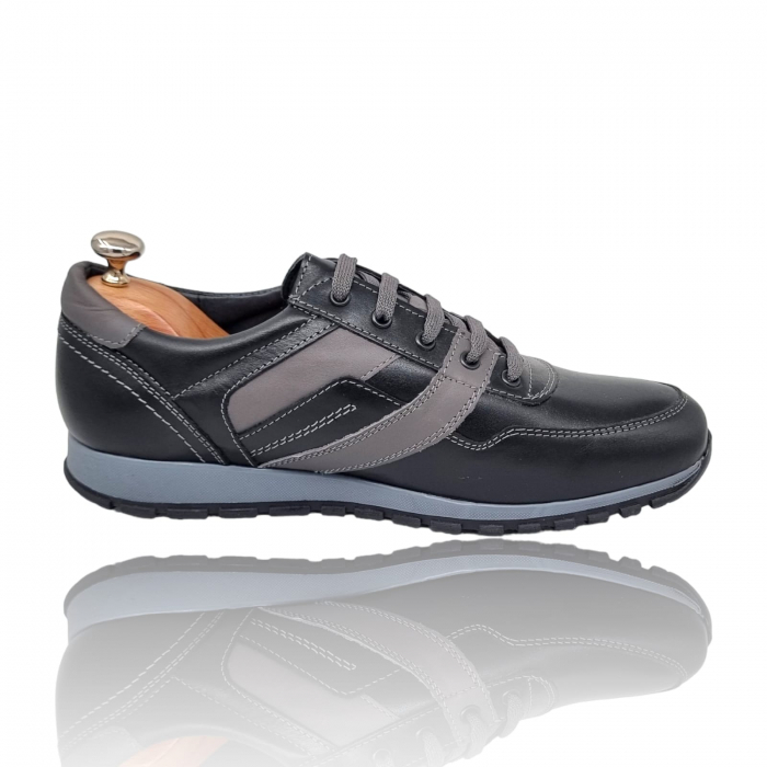 Pantofi Bărbați Sport Din Piele Naturală Neagră 352 [2]