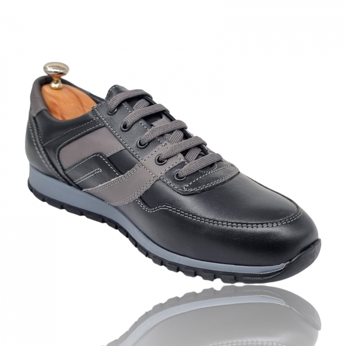 Pantofi Bărbați Sport Din Piele Naturală Neagră 352 [8]