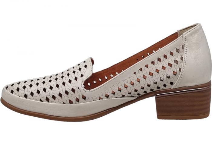 Pantofi Damă Casual Din Piele Naturală Crem 4003 [4]