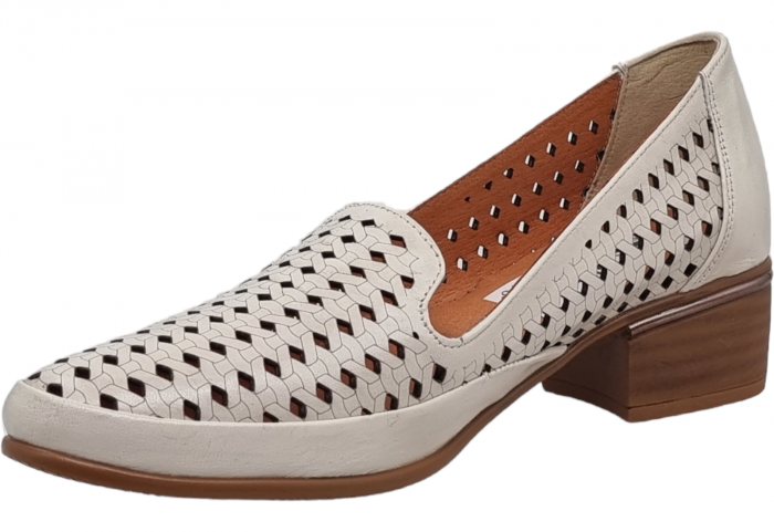 Pantofi Damă Casual Din Piele Naturală Crem 4003 [6]